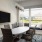 Conference room with TV and large windows